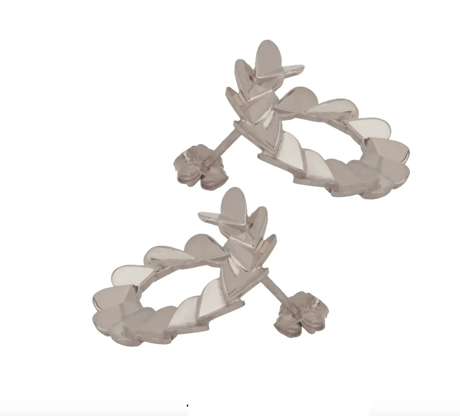 Fluttering hearts bypass hoops silver Whimsy Jewelry