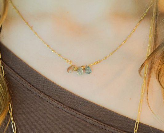 Triple Moss Aquamarine Necklace Santore Jewelry