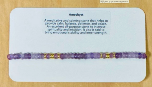 Amethyst Linea Beaded Stretch Bracelet Santore Jewelry