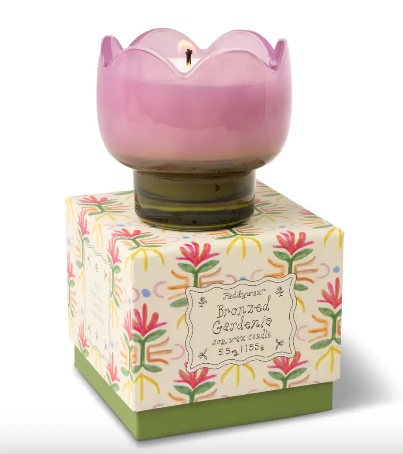 Tulip Glass Candle - Bronzed Gardenia
