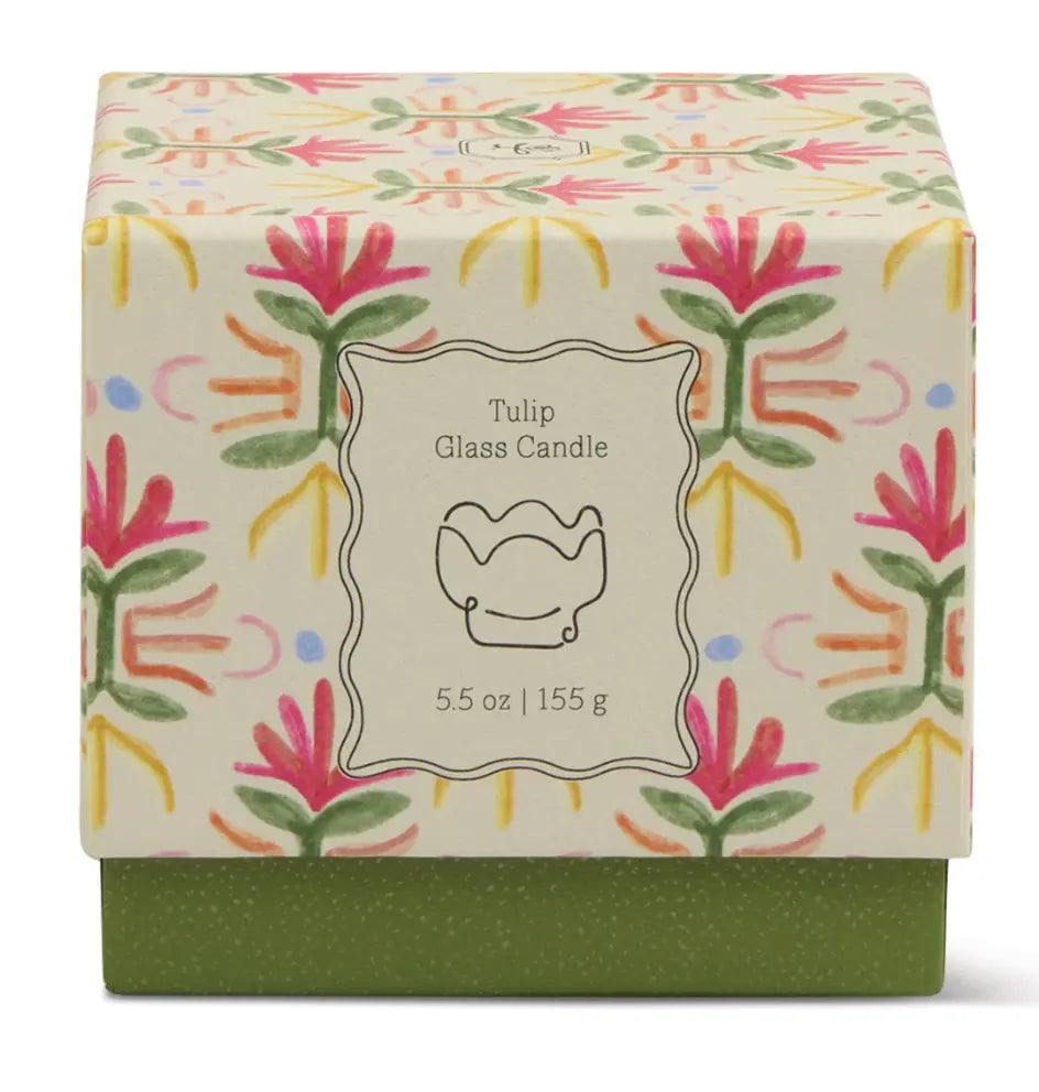 Tulip Glass Candle - Bronzed Gardenia