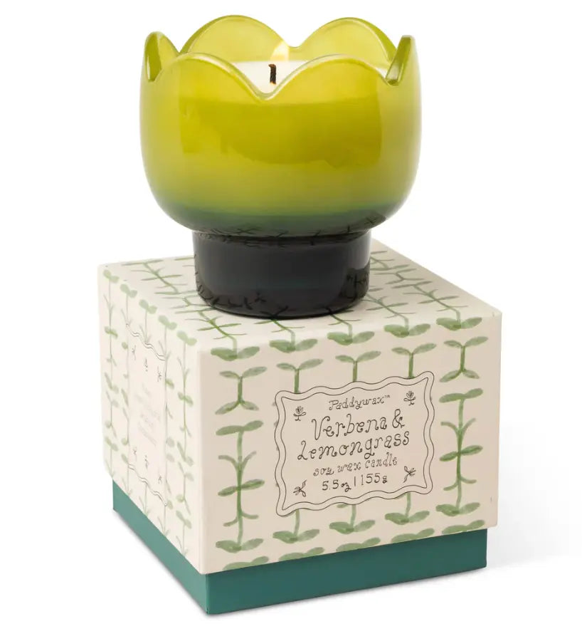 Tulip Glass Candle - Verbena & Lemongrass