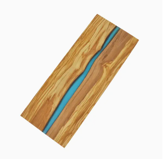 Olive Wood Cutting Board with River of Blue Resin Naturally Med Inc.