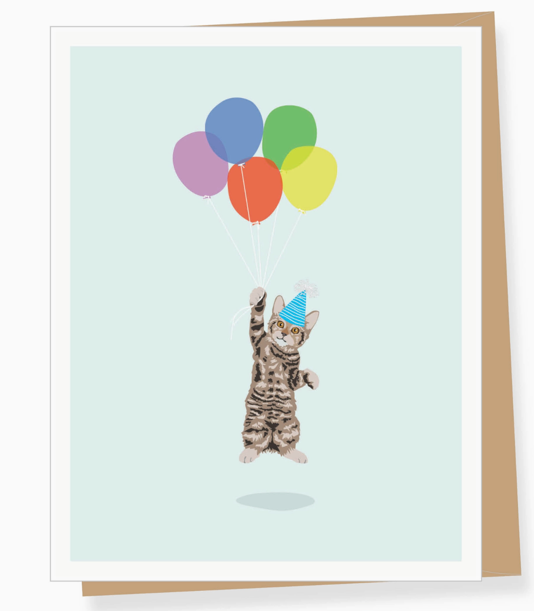 Cat with Balloons Birthday