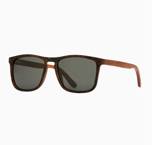 Cail - Matte Walnut Tort / Walnut Wood / Smoke Polarized Blue Planet Eco-Eyewear