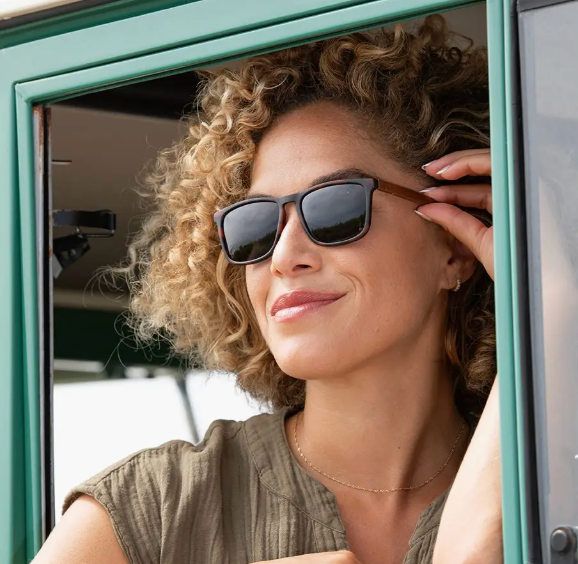 Cail - Matte Walnut Tort / Walnut Wood / Smoke Polarized Blue Planet Eco-Eyewear