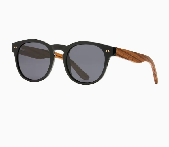 Indie - Matte Onyx/Walnut Wood -Smoke Polarized Blue Planet Eco-Eyewear
