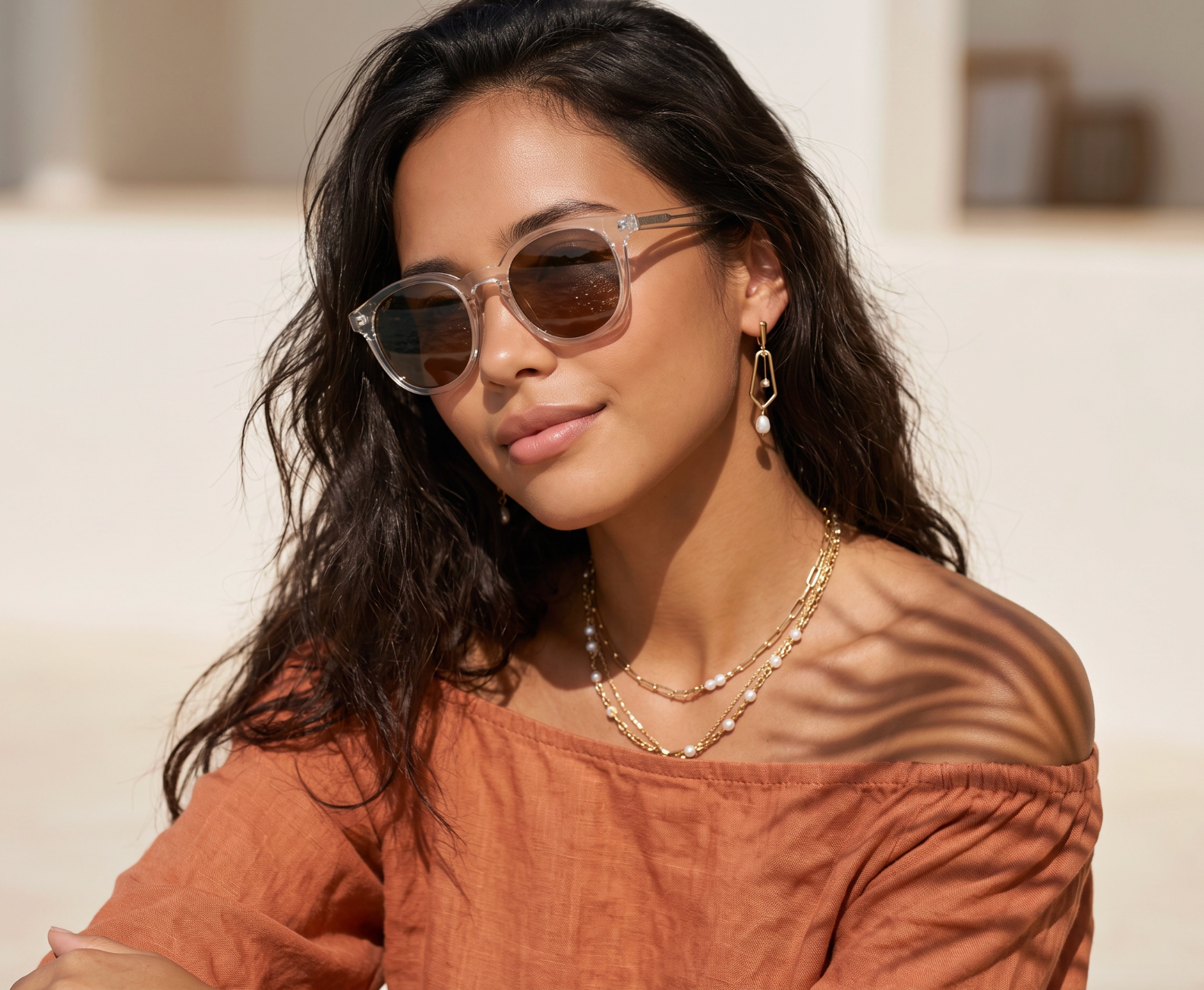 Gram - Crystal Clear Brown / Brown Polarized Blue Planet Eco-Eyewear
