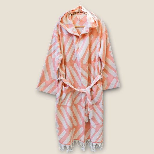 Terrybacked Bathrobe Turkish Cotton Light Weight Hood Quick