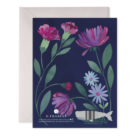 Purple Flowers Thinking of You Greeting Card E. Frances Paper