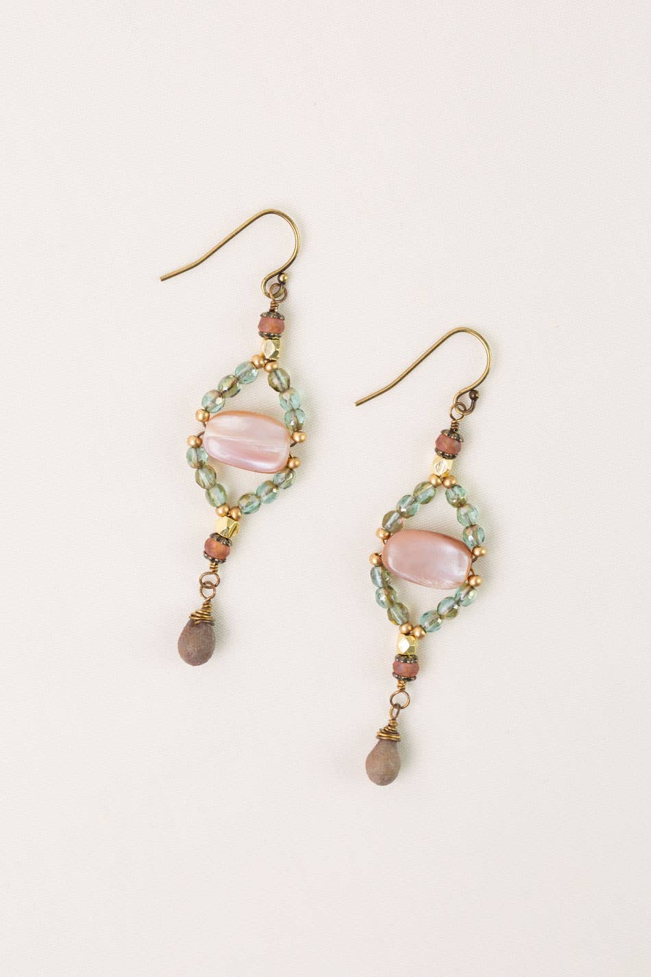 Wildflower Czech Glass With Abalone Shell Statement Earrings Anne Vaughan Designs Jewelry