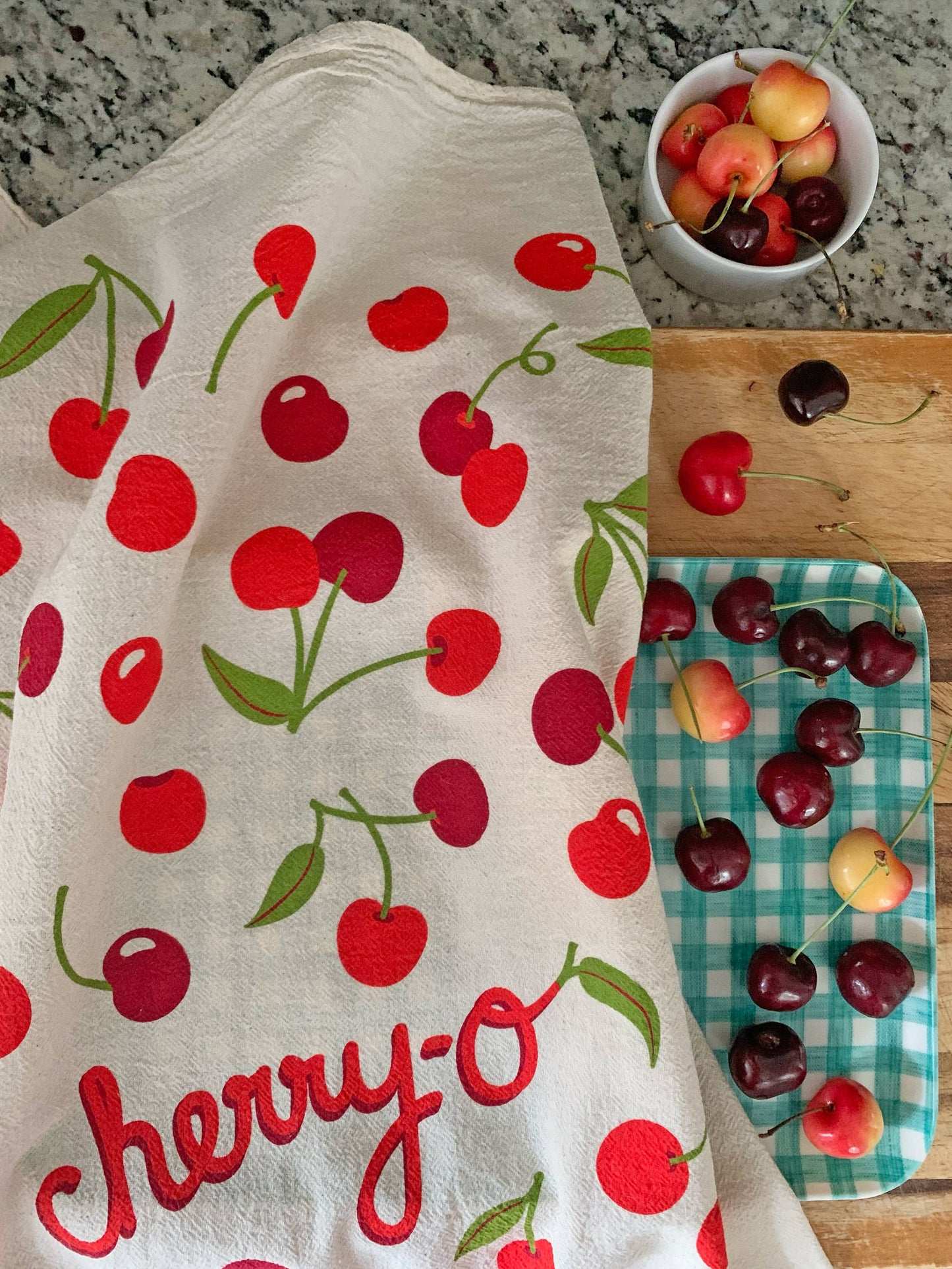 FRUIT STAND (Cherry, Orange, and Lemon)- Tea Towel Set of 3