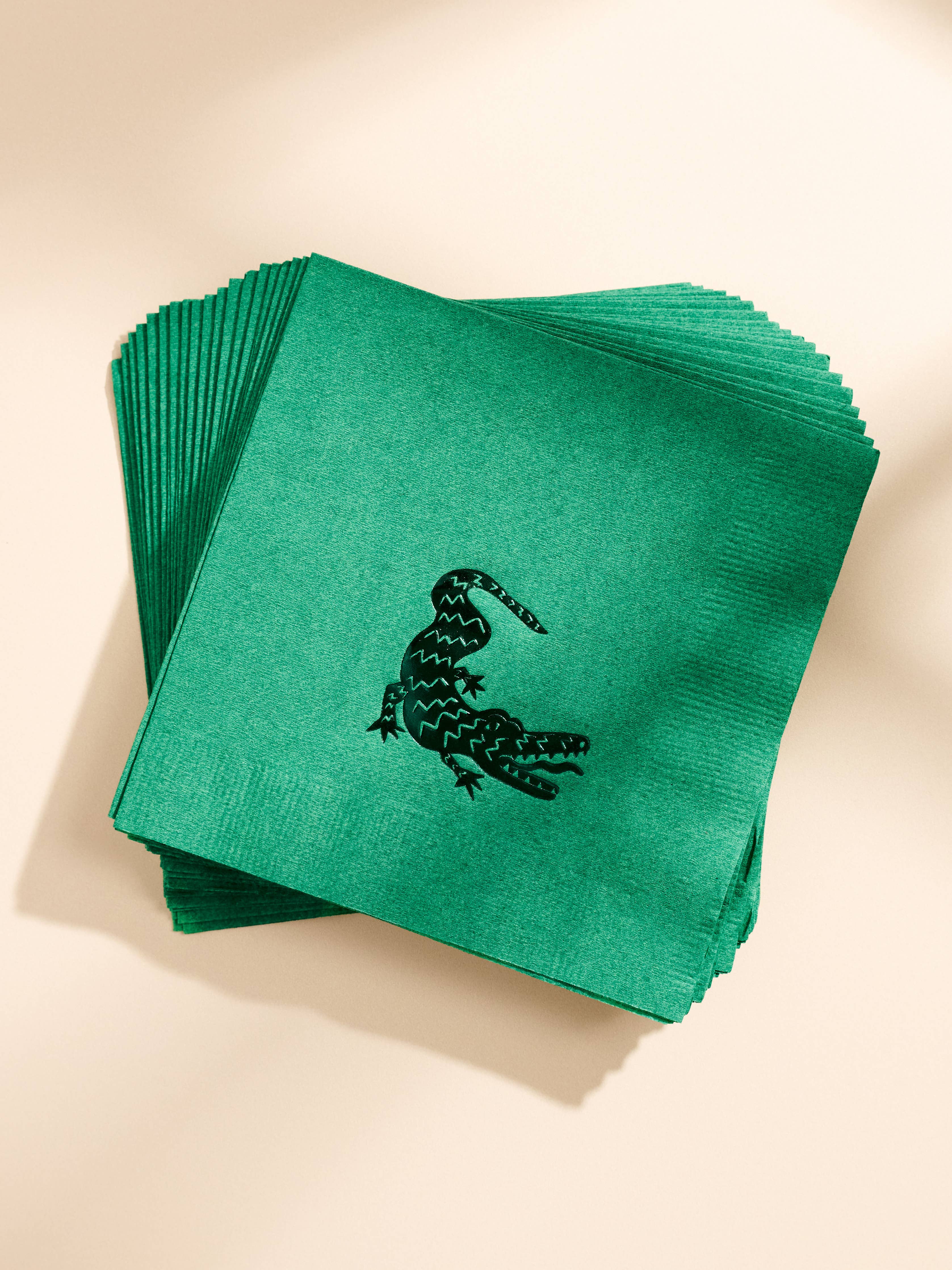 Green Alligator Cocktail Paper Beverage Napkins - Set of 20 One & Only Paper