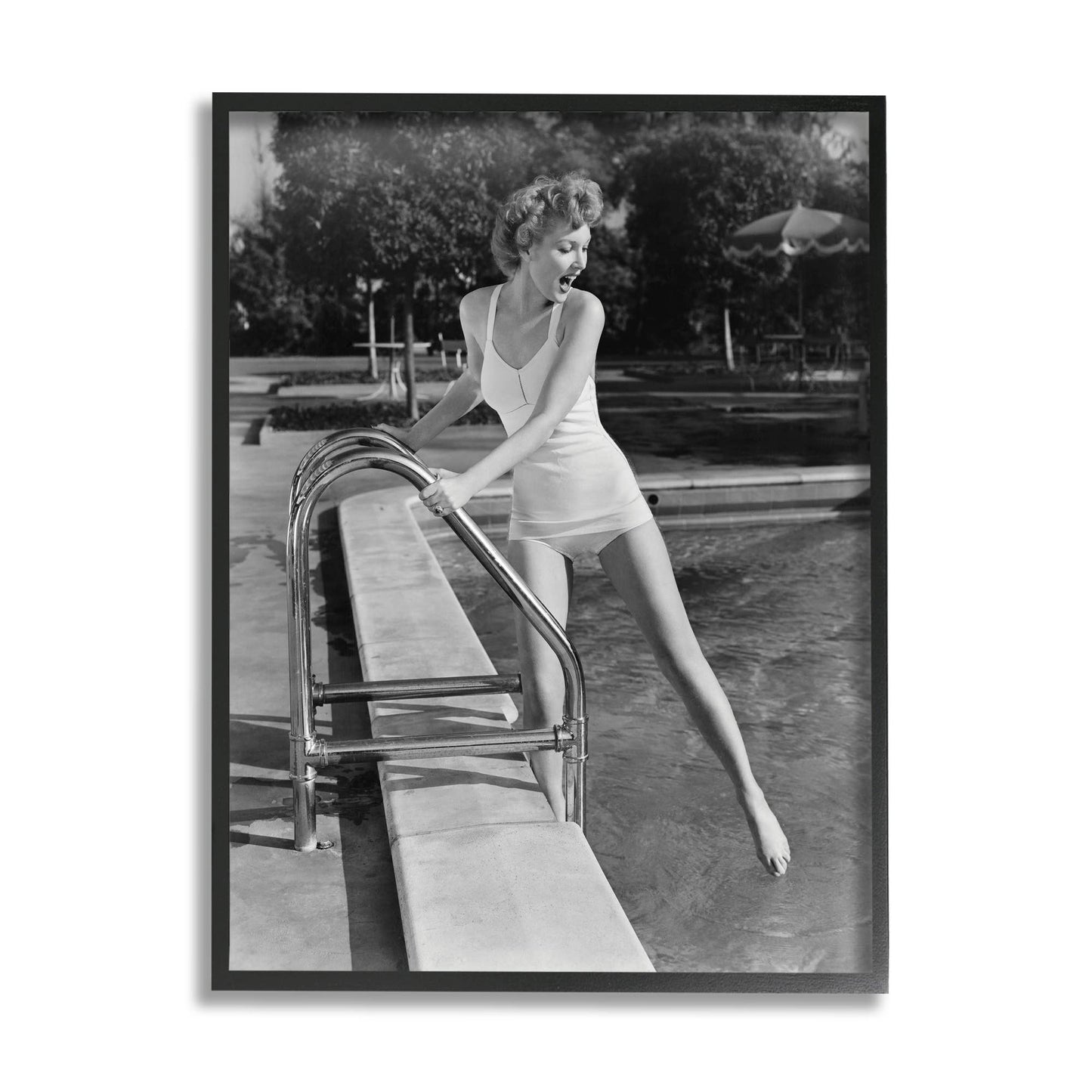 Vintage Swimwear Female Celebrity Pool BK Framed