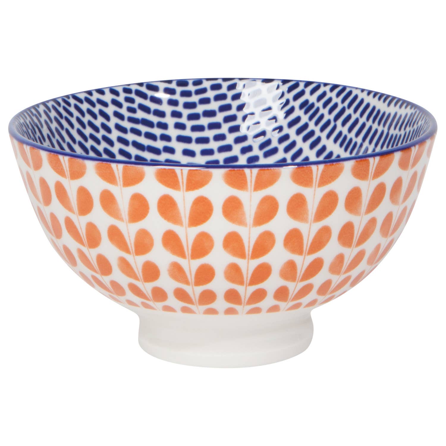 Orange Blue Blossom Stamped Bowl 4 Inch Now Designs by Danica