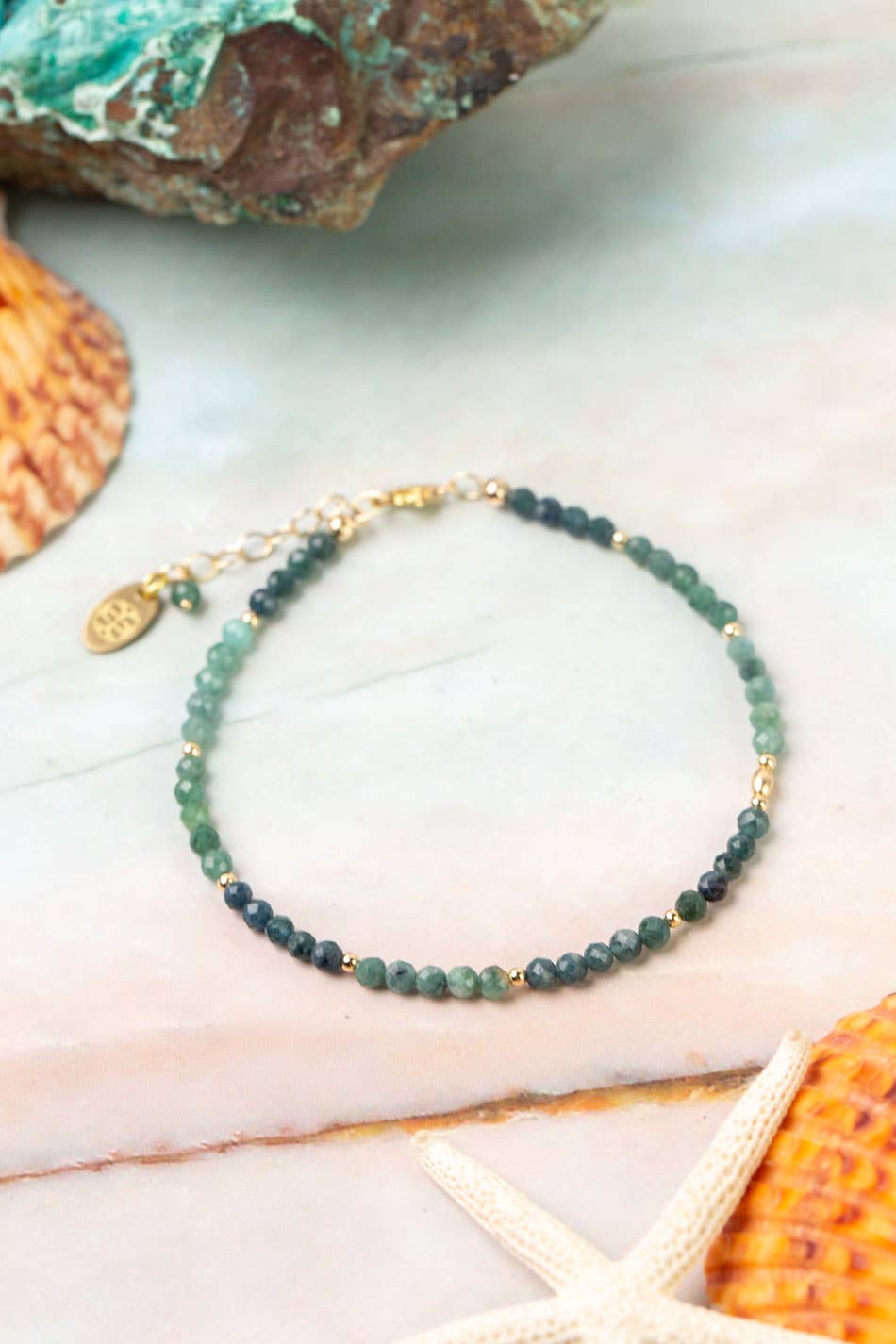 Ocean Waves 7.5-8.5" Grandidierite Simple Bracelet