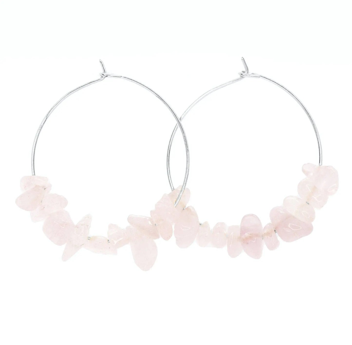 Rock Candy ~ Rose Quartz Hoops SALTY CALI
