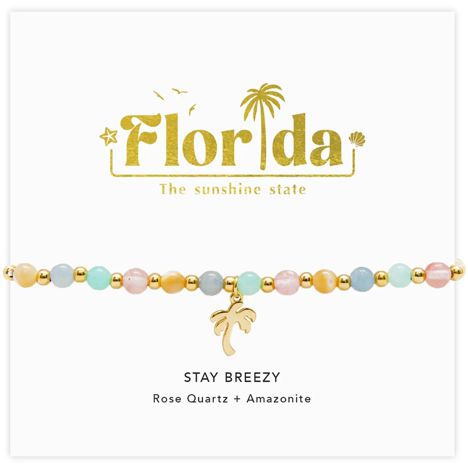 Stay Breezy Florida Charm Bracelet Lotus and Luna