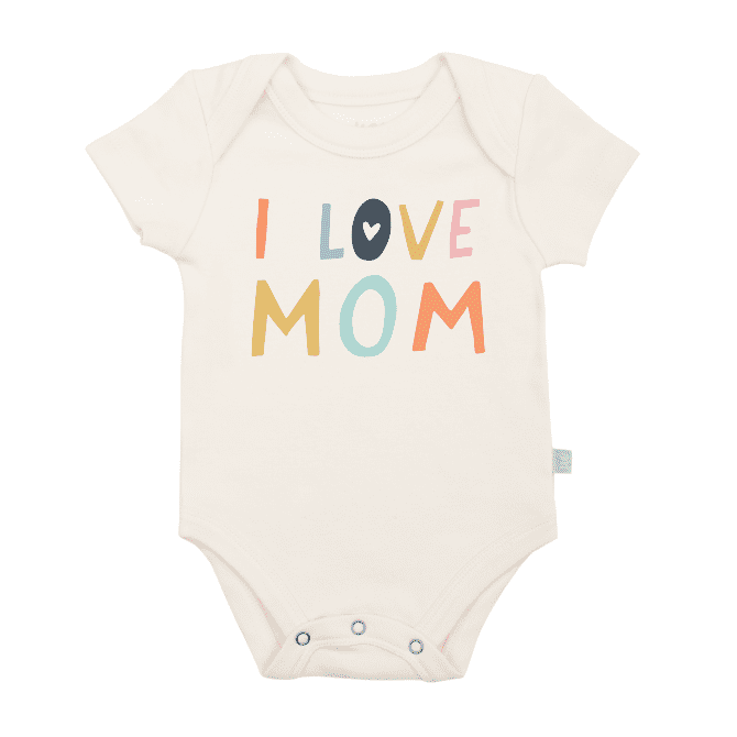 Mom Baby graphic organic bodysuit | love mom