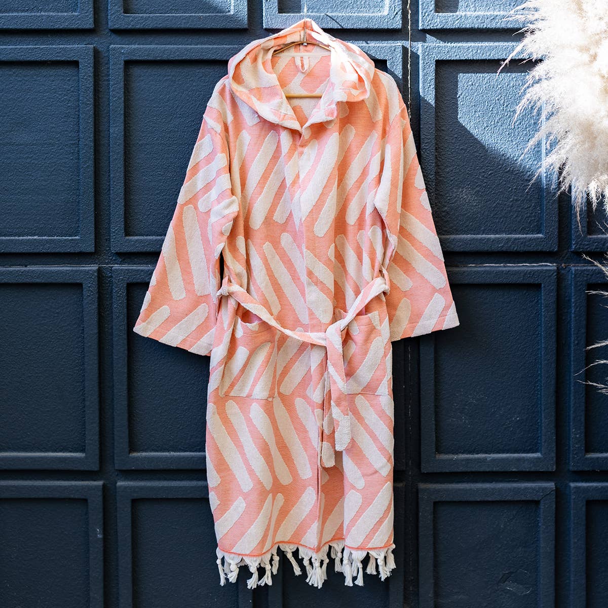Terrybacked Bathrobe Turkish Cotton Light Weight Hood Quick