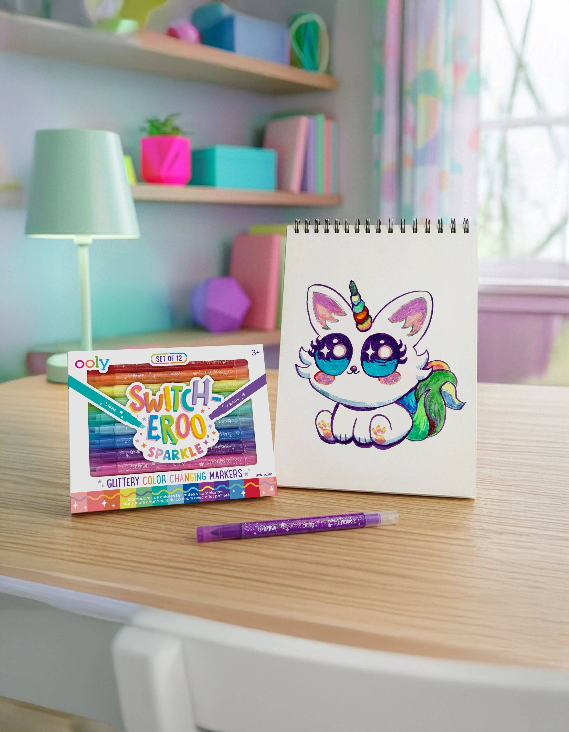 Switch-eroo! Sparkle Color Changing Markers - Set of 12 OOLY