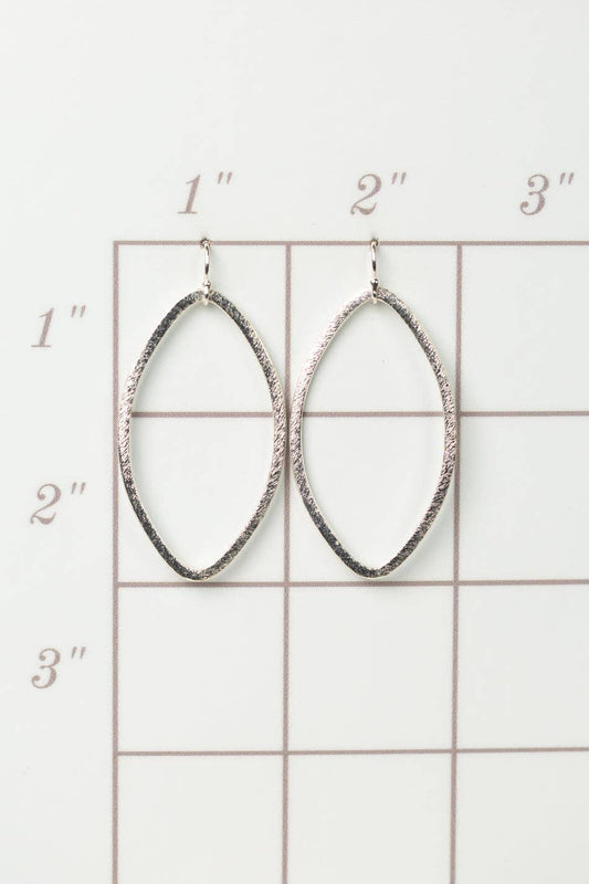 Brushed Silver Oval Frame Statement Earrings Anne Vaughan Designs Jewelry