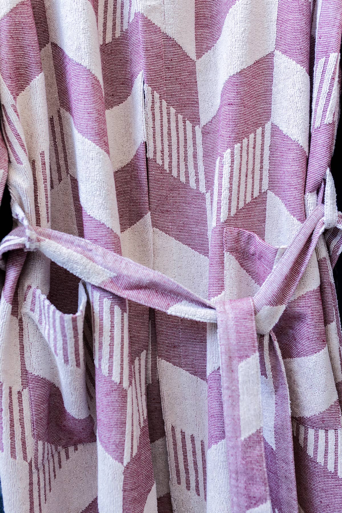 Raised Terry Bathrobe Turkish Cotton Light Weight Quick-dry Burgundy Kikoya