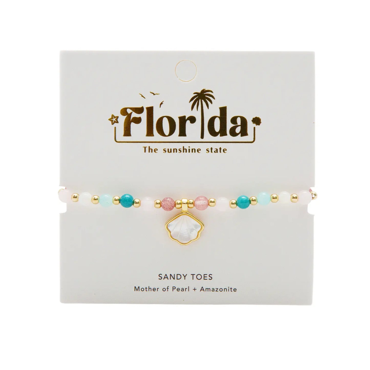 Sandy Toes Florida Charm Bracelet Lotus and Luna