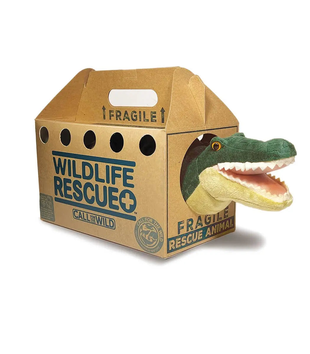 Rescue Alligator Plush with Crate – Conservation Keepsake