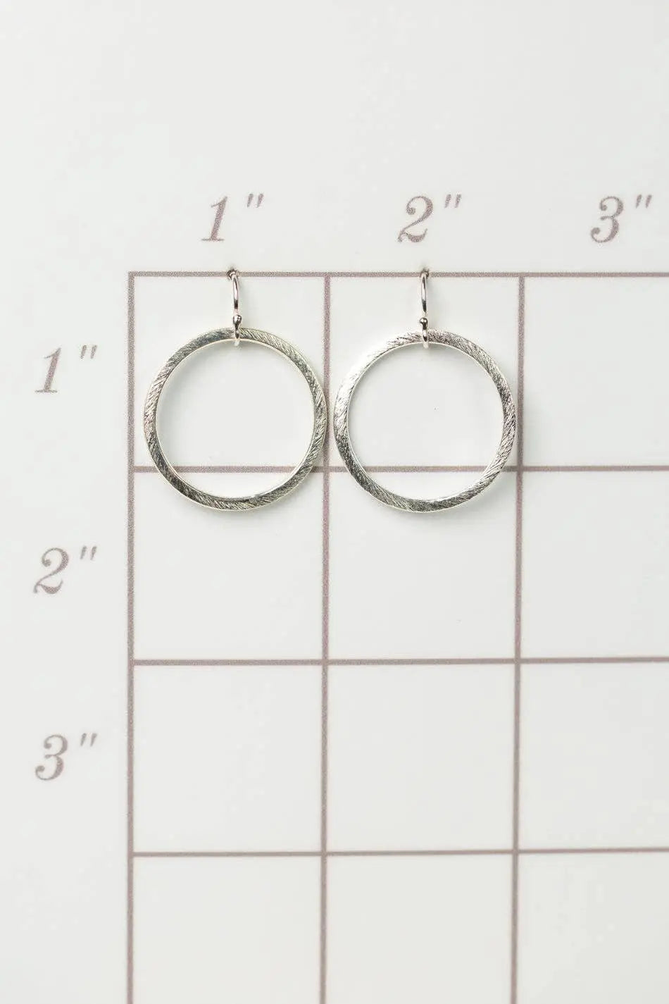 Brushed Silver Hoop Statement Earrings Anne Vaughan Designs Jewelry