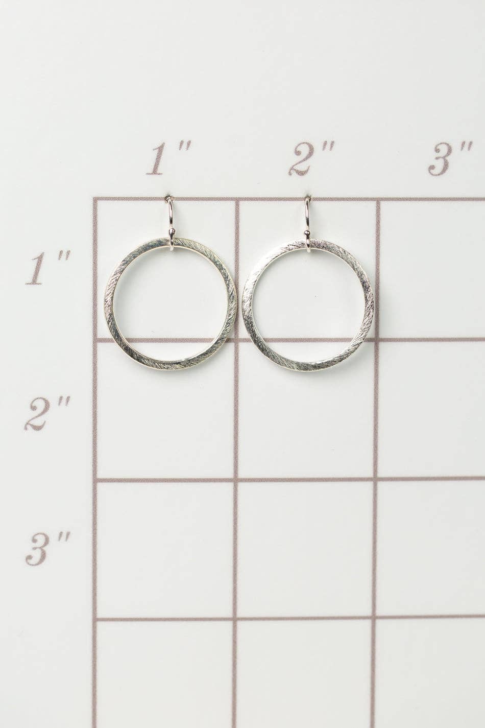 Brushed Silver Hoop Statement Earrings Anne Vaughan Designs Jewelry