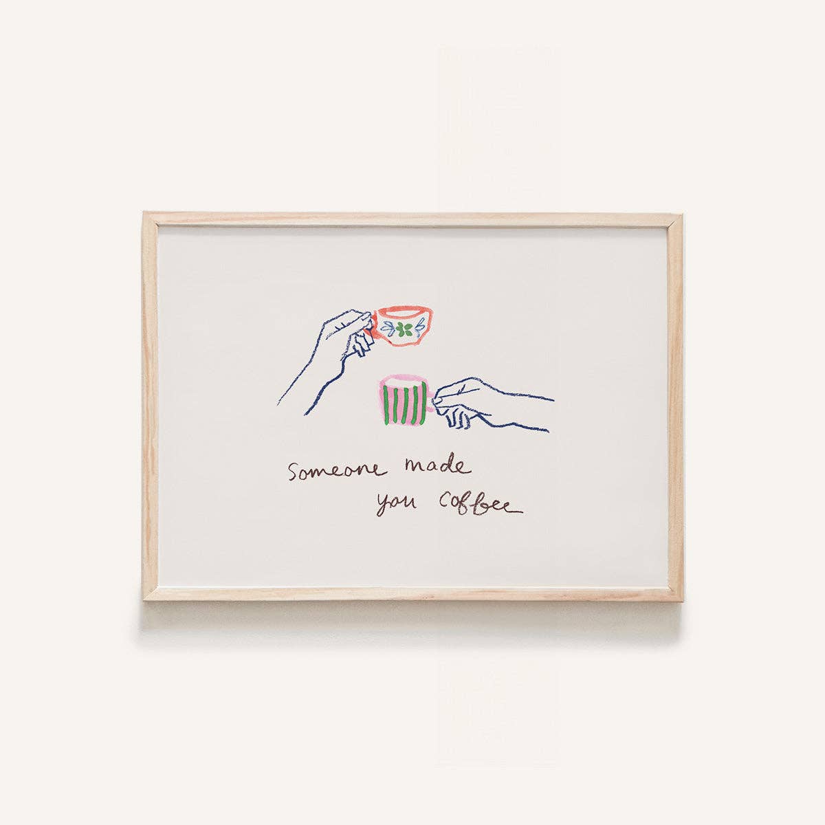 Someone Made Coffee Mini Art Print Framed Phthalo Ruth