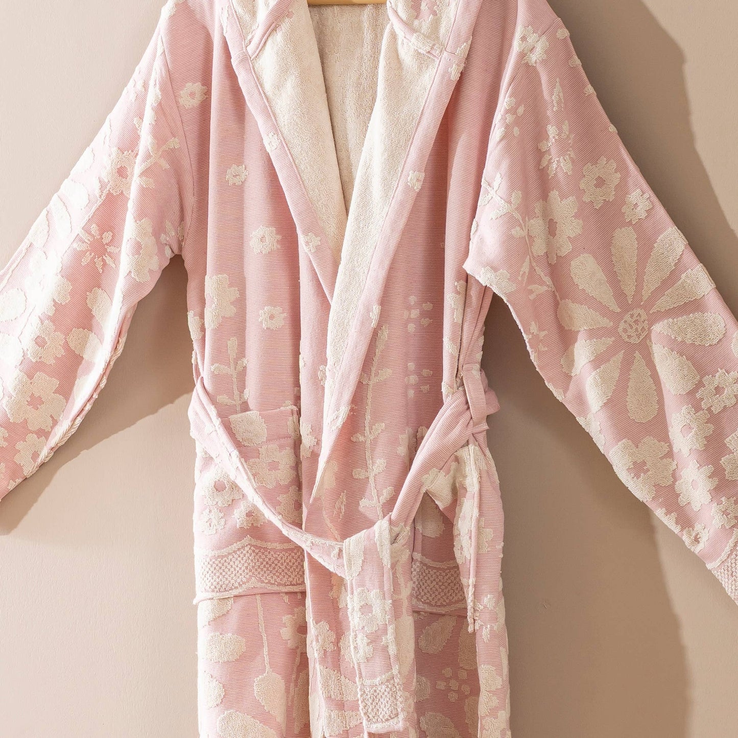 Blue Daisy Bathrobe Turkish Cotton Quick dry Resort Robe Kikoya
