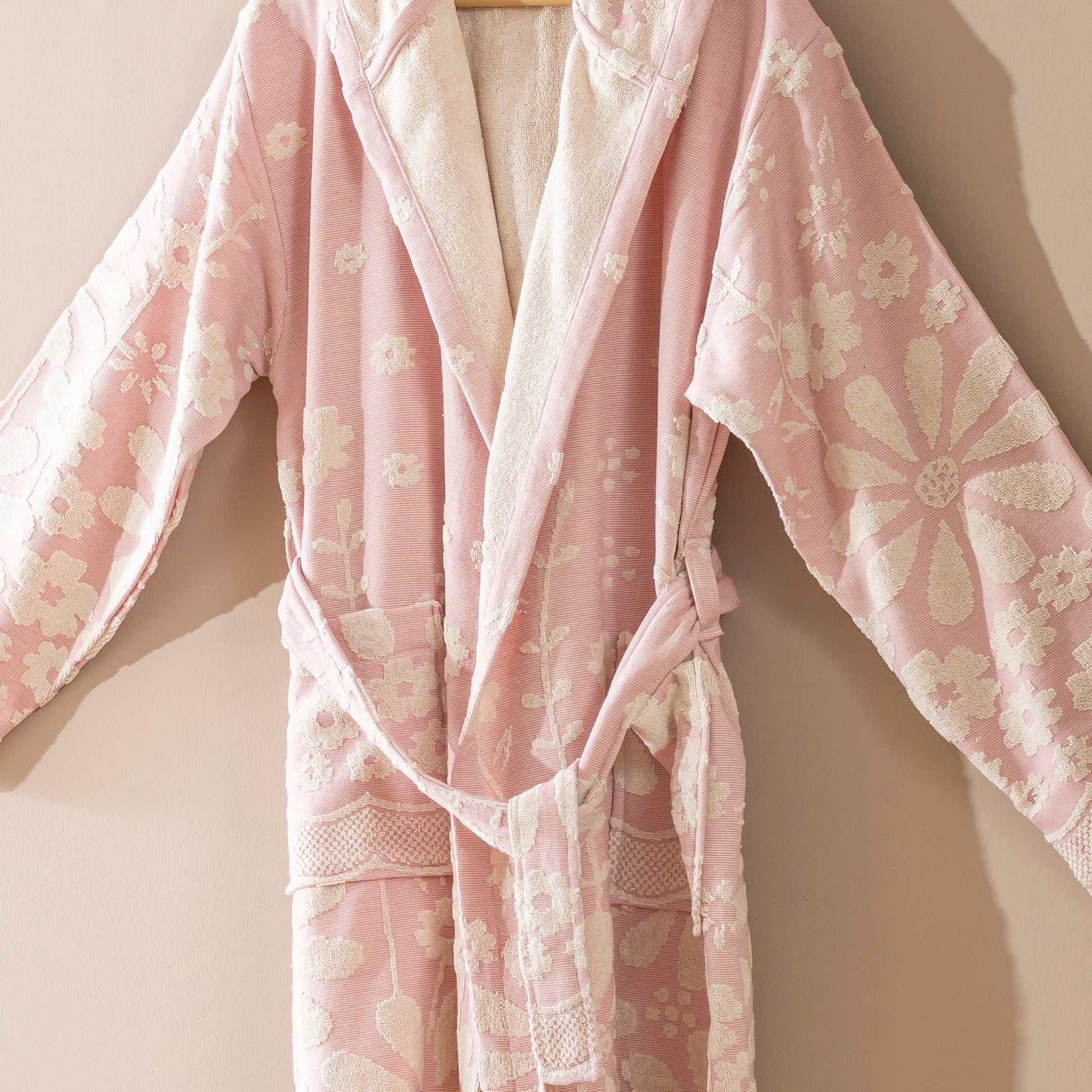 Blue Daisy Bathrobe Turkish Cotton Quick dry Resort Robe Kikoya