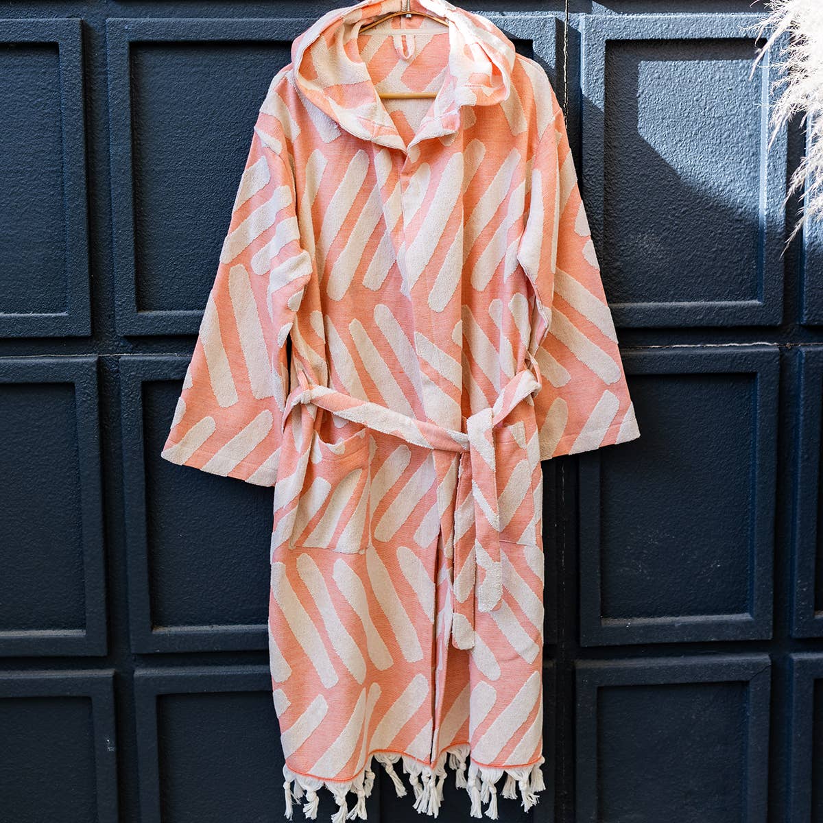 Terrybacked Bathrobe Turkish Cotton Light Weight Hood Quick