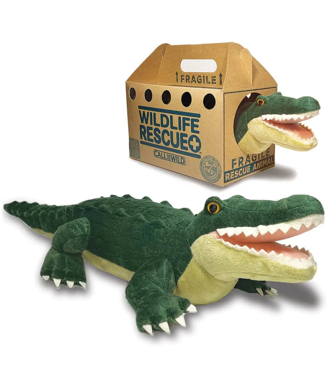 Rescue Alligator Plush with Crate – Conservation Keepsake