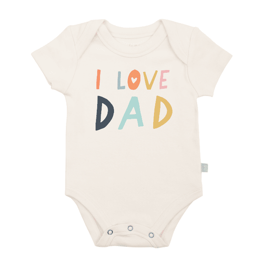 Baby graphic organic bodysuit | love dad Finn + Emma