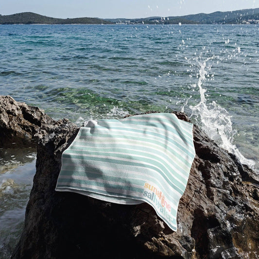 Sea Glass Striped Beach Towel