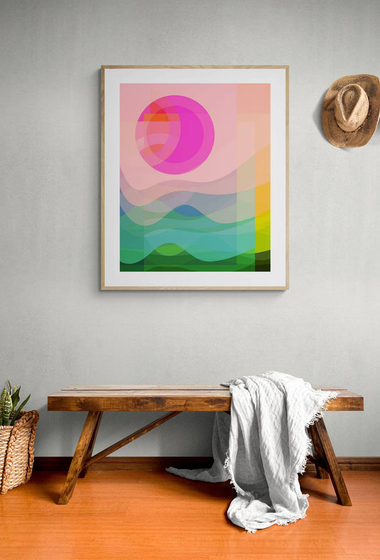 Retro Summer #2 Abstract Art Print