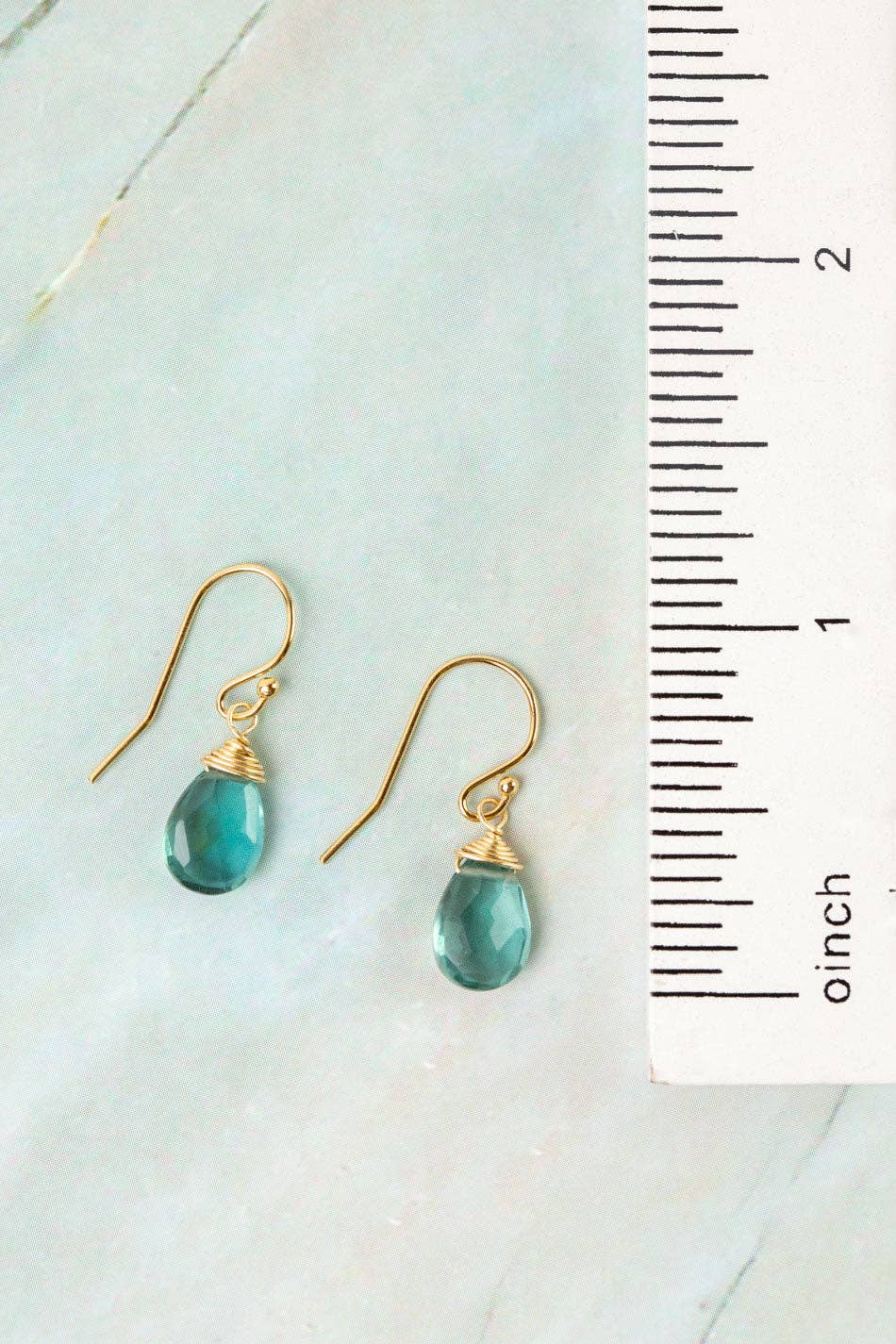 Ocean Waves Aqua Quartz Simple Earrings