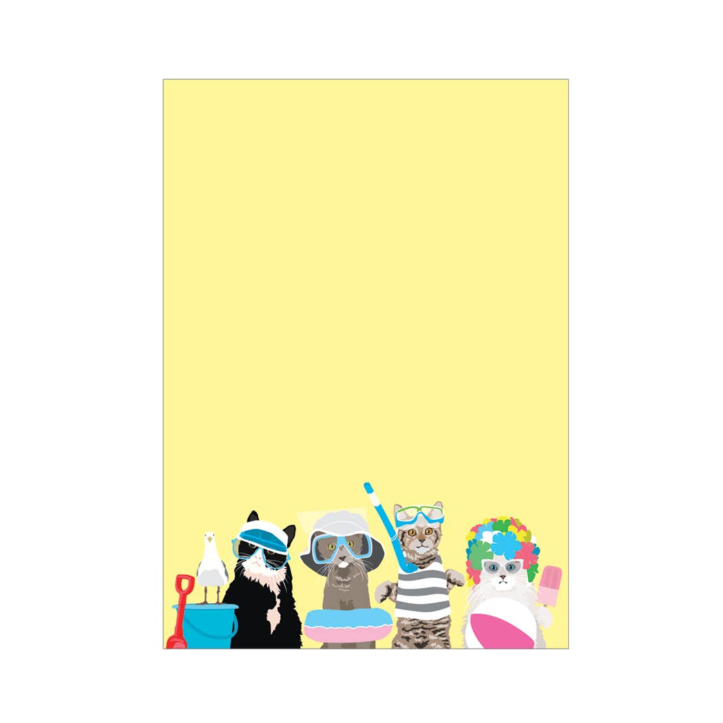 Summer Beach Cats 4.75x6.5" Notepad
