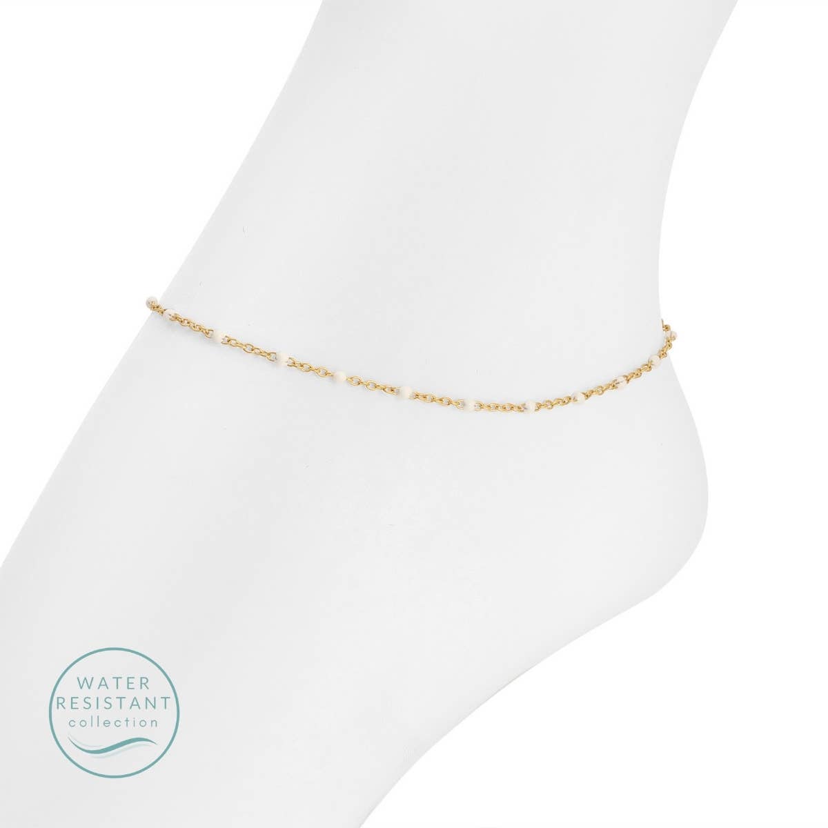 Sweetly Colored Delicate Chain Anklet, Water-Resistant Splendid Iris