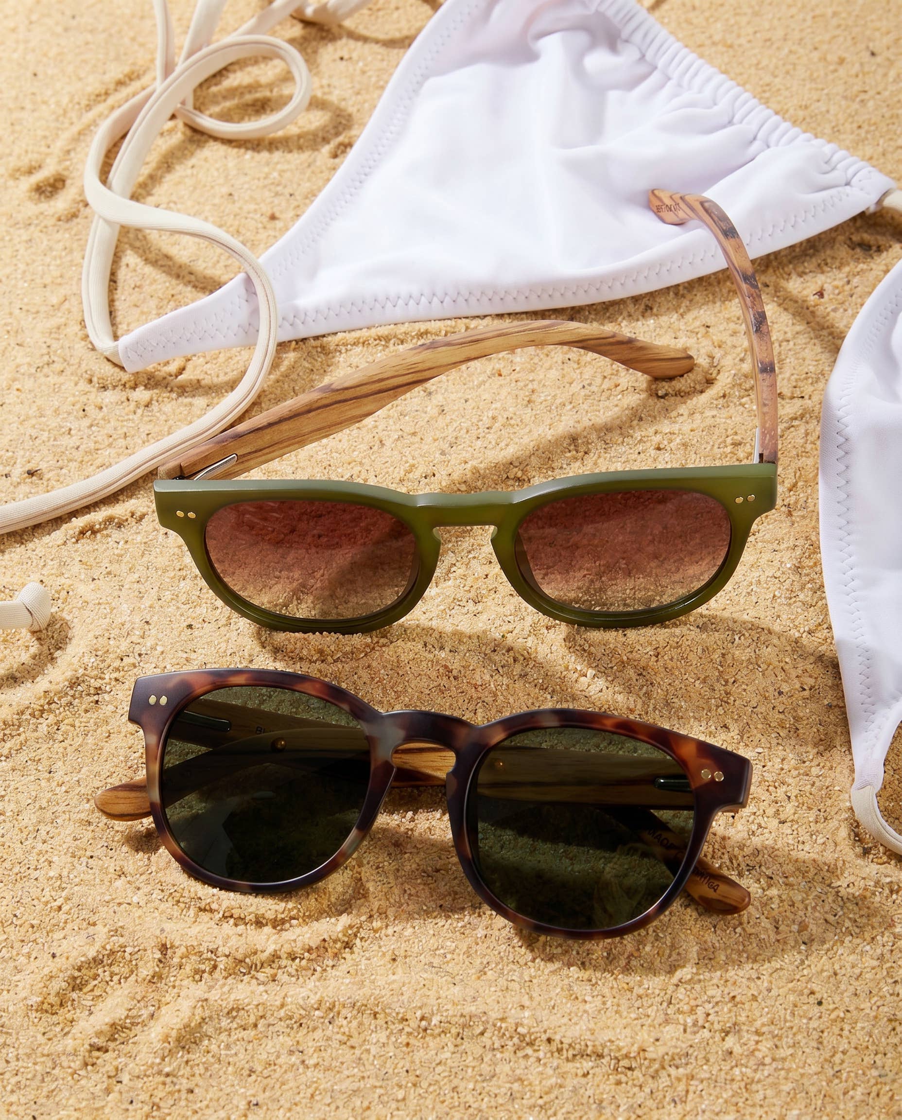 BP10171 NEW Indie - Matte Olive/Walnut Wood- Brown Polarized Blue Planet Eco-Eyewear