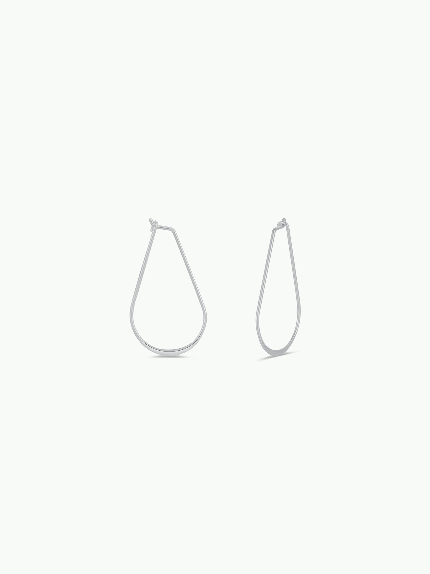 Silver Long Oval Hoop JaxKelly