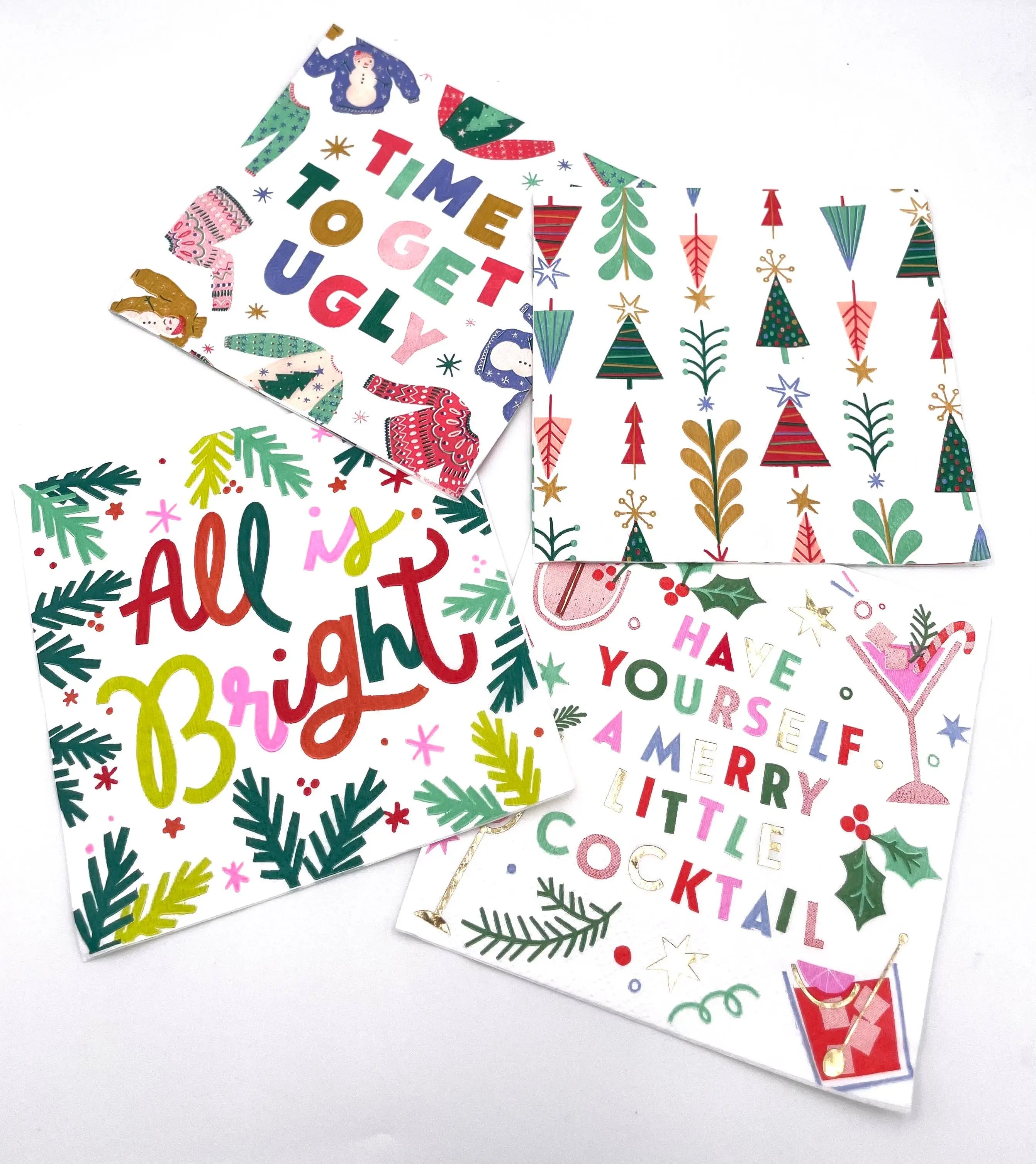 Christmas Napkins | Merry Little Cocktail - Foil - 20ct soiree-sisters