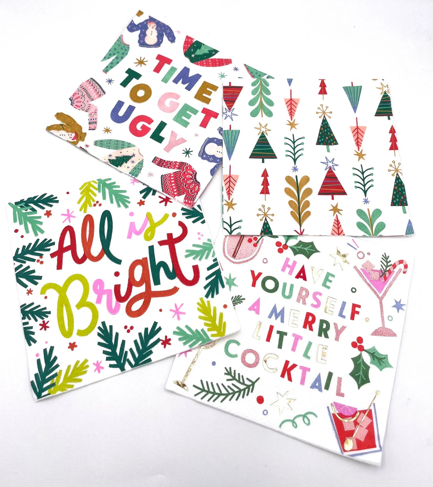 Christmas Napkins | Merry Little Cocktail - Foil - 20ct soiree-sisters