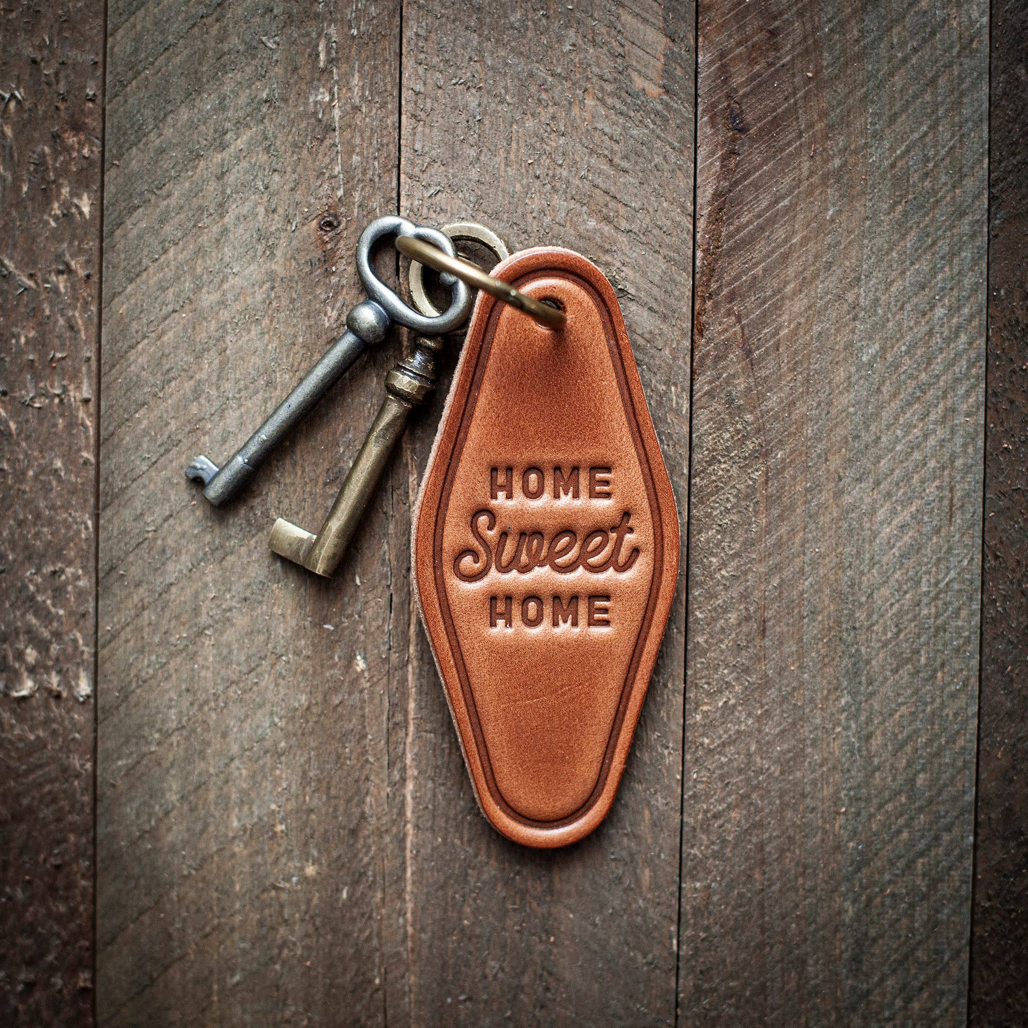 Home Sweet Home Leather Keychain Motel Style Sugarhouse Leather