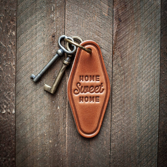 Home Sweet Home Leather Keychain Motel Style Sugarhouse Leather