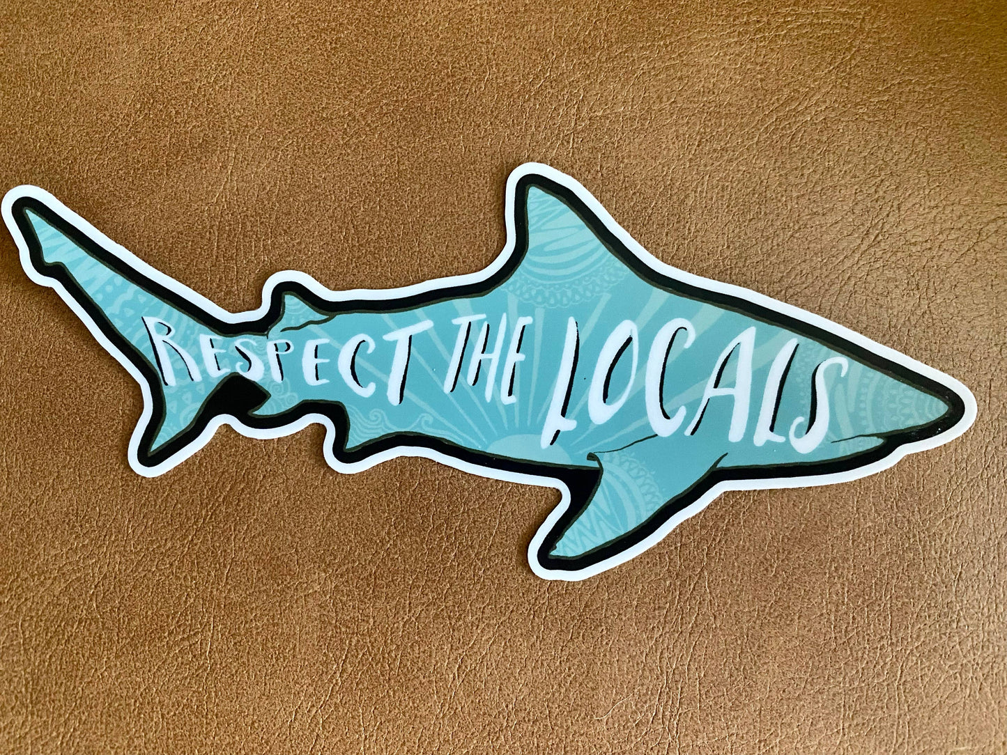 Respect the Locals Large Shark Sticker