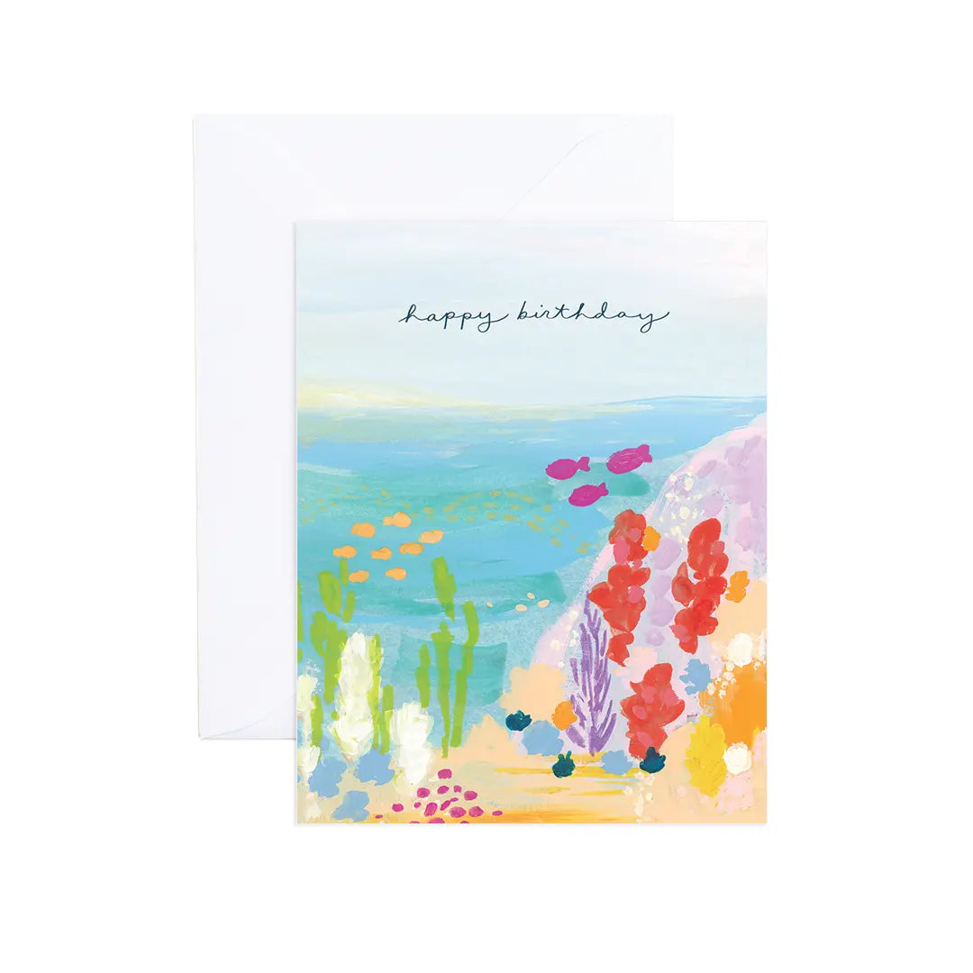 Cleo Coral Reef Birthday Greeting Card Evergreen Summer